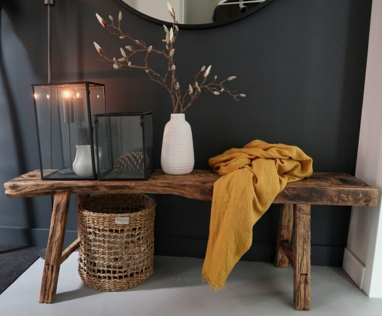 robuust bankje out hout