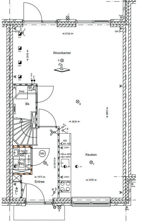 plattegrond nieuwbouw tussenwoning middenwoning