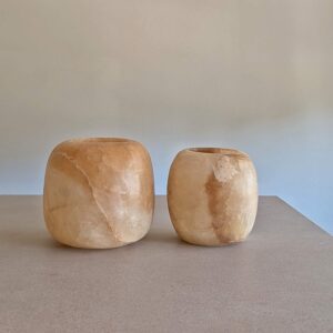 alabaster waxinelichthouders