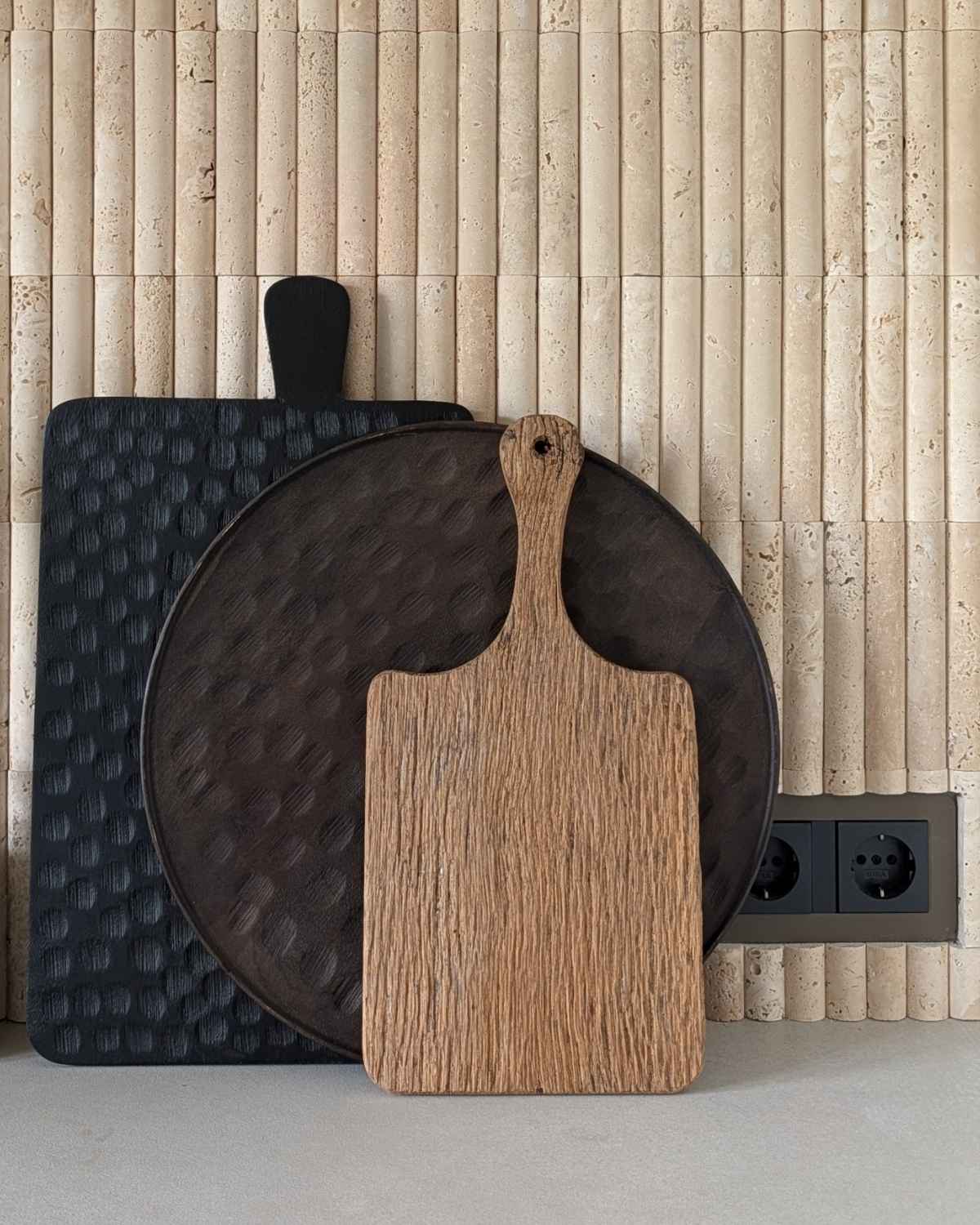 Houten stylingplateau Ø 37 cm | Donkerbruin - Afbeelding 3
