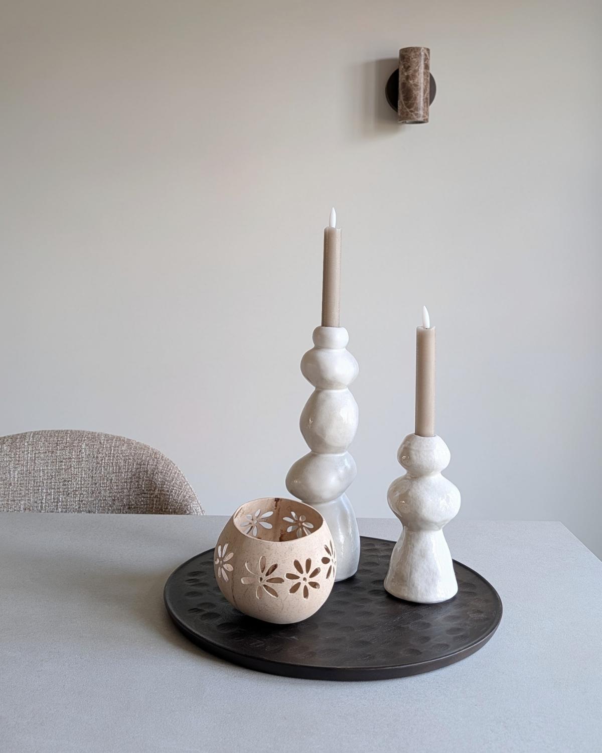 Houten stylingplateau Ø 37 cm | Donkerbruin - Afbeelding 2