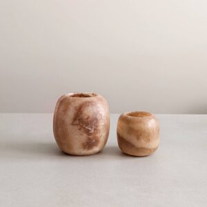 Alabaster waxinelichthouder van echt natuursteen | HUIZEDOP