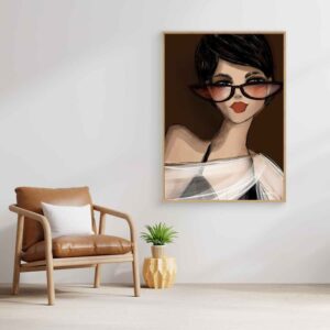 Soft Smile – canvas met eikenhouten lijst