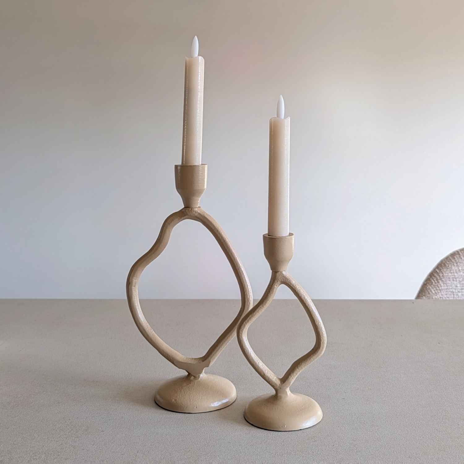 beige kaarsenhouder kandelaar woonaccessoires