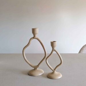 kandelaar beige kaarsenhouder