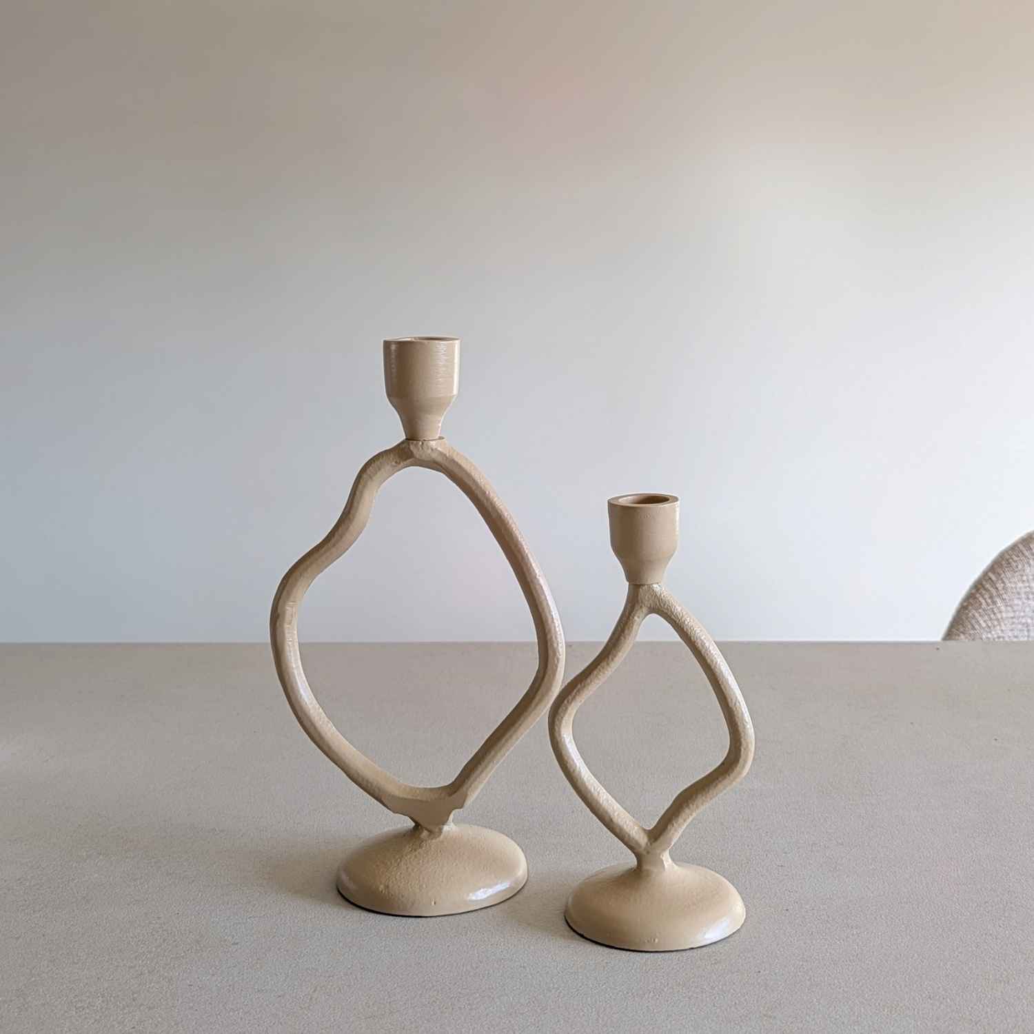 kandelaar beige kaarsenhouder